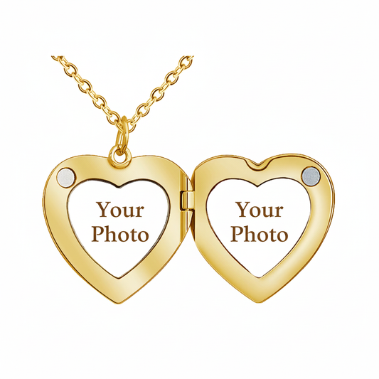 Carry Your Love Close to Your Heart, Custom Photo Heart Necklace