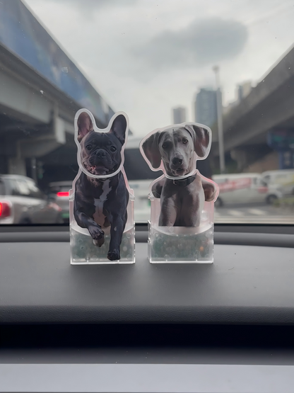 The Perfect Gift for Pet Lovers: Personalized Motion Car Dash Decor With Your Pet Photos.