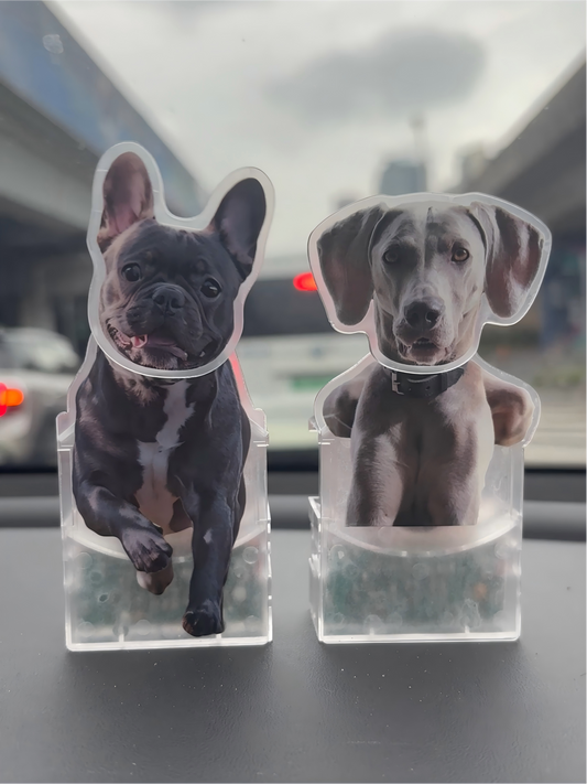 The Perfect Gift for Pet Lovers: Personalized Motion Car Dash Decor With Your Pet Photos.