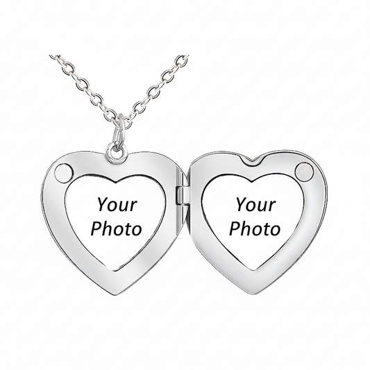 Carry Your Love Close to Your Heart, Custom Photo Heart Necklace