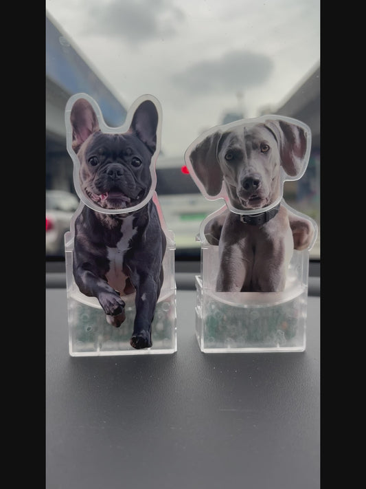 The Perfect Gift for Pet Lovers: Personalized Motion Car Dash Decor With Your Pet Photos.